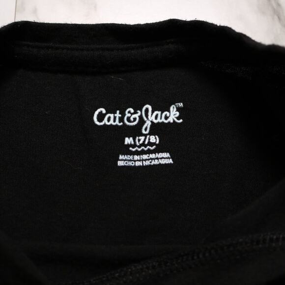 4/$20 - Cat & Jack Unisex Kids Long Sleeve Black Crewneck T-Shirt Size M 7/8 - Picture 4 of 6